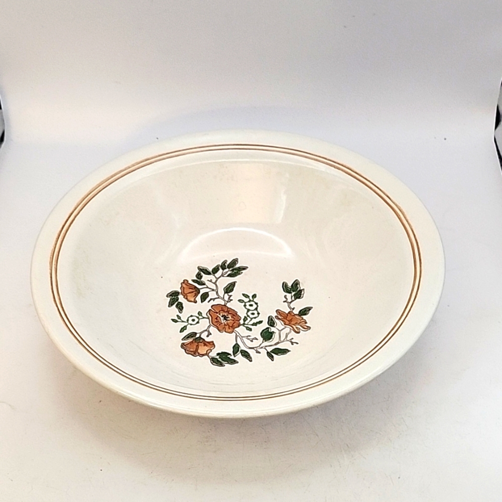 Vintage Mount Clemens Pottery 9.75" Bowl "Country Flowers"